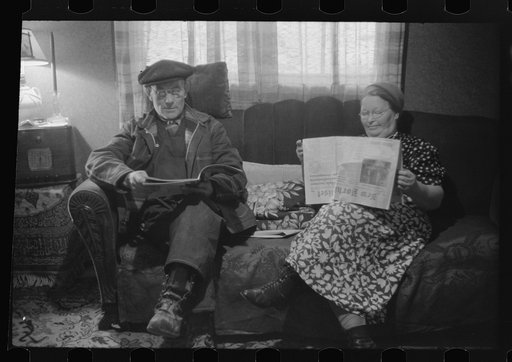 Untitled photo, possibly related to: Mrs. Simon Kertulla [i.e. Mary Kerttula], working at her old fashioned loom. Finnish poultry farmer. Foster, Rhode Island