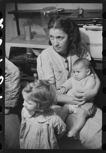 Wife and children of Dennis Decosta, Portuguese FSA (Farm Security Administration) client, owns twelve cows on a small farm in Little Compton, Rhode Island