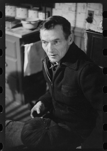 Untitled photo, possibly related to: Mr. Carpentier, French-Canadian FSA (Farm Security Administration) client. He works at a mill in Woonsocket and runs an eleven-acre farm with one cow and one pig. Slatersville, Rhode Island