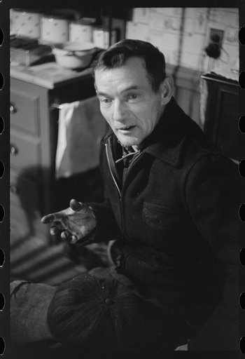 Untitled photo, possibly related to: Mr. Carpentier, French-Canadian FSA (Farm Security Administration) client. He works at a mill in Woonsocket and runs an eleven-acre farm with one cow and one pig. Slatersville, Rhode Island
