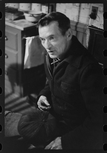 Untitled photo, possibly related to: Mr. Carpentier, French-Canadian FSA (Farm Security Administration) client. He works at a mill in Woonsocket and runs an eleven-acre farm with one cow and one pig. Slatersville, Rhode Island