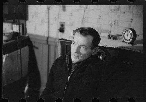 Untitled photo, possibly related to: Mr. Carpentier, French-Canadian FSA (Farm Security Administration) client. He works at a mill in Woonsocket and runs an eleven-acre farm with one cow and one pig. Slatersville, Rhode Island