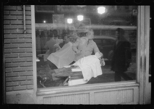 Untitled photo, possibly related to: A barber shop in Aliquippa, Pennsylvania