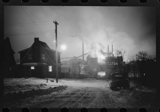 Untitled photo, possibly related to: The Aliquippa plant of the Jones and Laughlin Company seen from across the Ohio River in Baden, Pennsylvania
