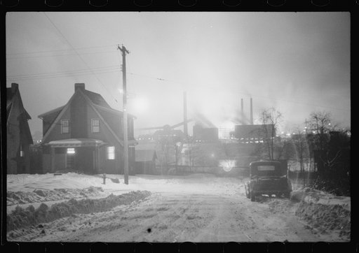 Untitled photo, possibly related to: The Aliquippa plant of the Jones and Laughlin Company seen from across the Ohio River in Baden, Pennsylvania