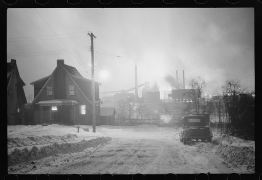 Untitled photo, possibly related to: The Aliquippa plant of the Jones and Laughlin Company seen from across the Ohio River in Baden, Pennsylvania