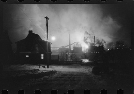 Untitled photo, possibly related to: The Aliquippa plant of the Jones and Laughlin Company seen from across the Ohio River in Baden, Pennsylvania