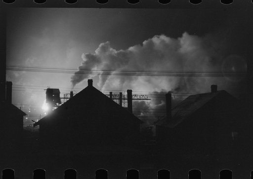 Untitled photo, possibly related to: The Bessemers "blooming" at the Jones and Laughlin Steel Company in Aliquippa, Pennsylvania