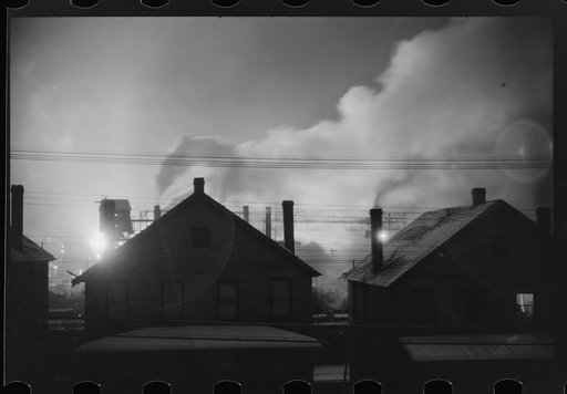 Untitled photo, possibly related to: The Bessemers "blooming" at the Jones and Laughlin Steel Company in Aliquippa, Pennsylvania