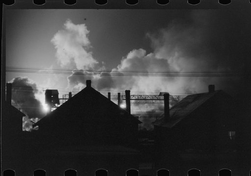 Untitled photo, possibly related to: The Bessemers "blooming" at the Jones and Laughlin Steel Company in Aliquippa, Pennsylvania