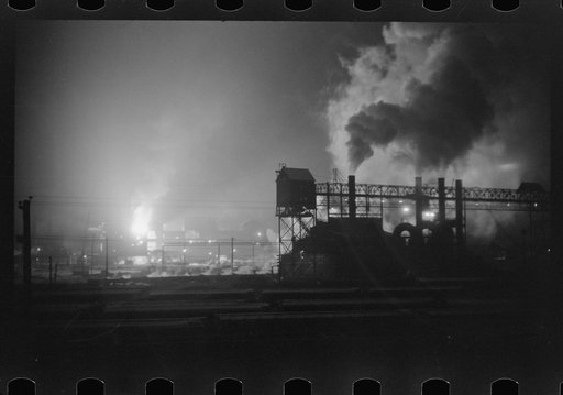 The Bessemers "blooming" at the Jones and Laughlin Steel Company in Aliquippa, Pennsylvania
