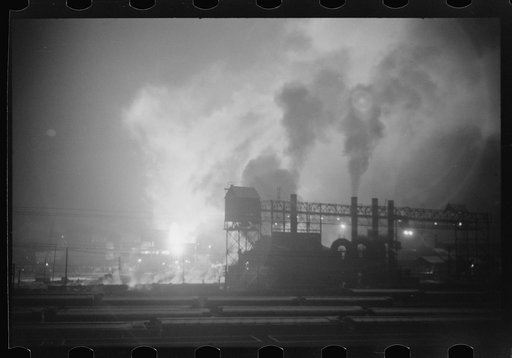 The Bessemers "blooming" at the Jones and Laughlin Steel Company in Aliquippa, Pennsylvania