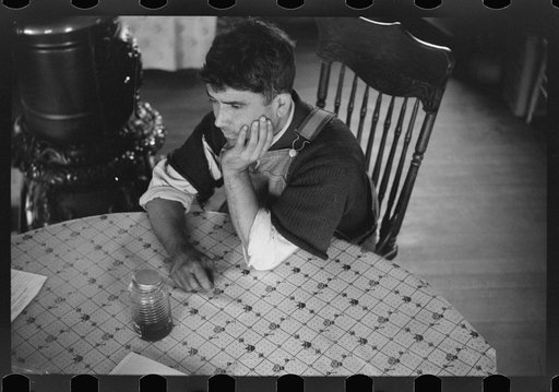 Untitled photo, possibly related to: Portuguese farmer near Lowell, Massachusetts