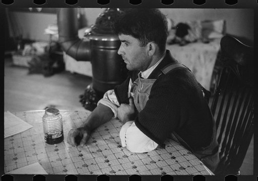 Untitled photo, possibly related to: Portuguese farmer near Lowell, Massachusetts