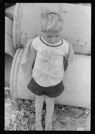 Untitled photo, possibly related to: Child of a French-Canadian potato farmer in Soldier Pond, Maine