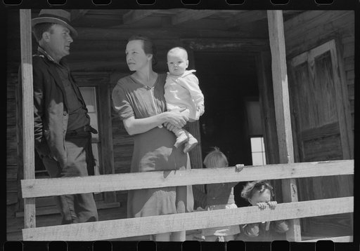 Untitled photo, possibly related to: Tenant family who lived in the Camp Croft area and had to move out. The man was employed working for a neighboring fam and would lose his job when he moved. Near Pacolet, South Carolina
