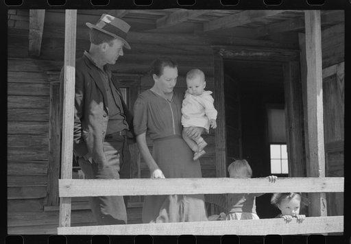 Tenant family who lived in the Camp Croft area and had to move out. The man was employed working for a neighboring fam and would lose his job when he moved. Near Pacolet, South Carolina