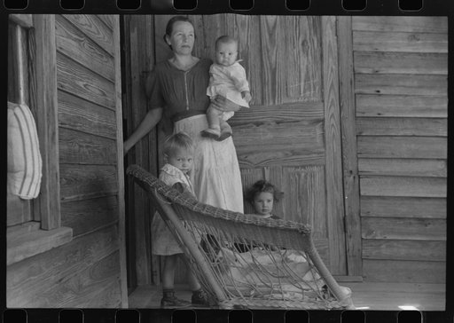 Untitled photo, possibly related to: Tenant family who lived in the Camp Croft area and had to move out. The man was employed working for a neighboring fam and would lose his job when he moved. Near Pacolet, South Carolina