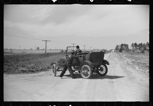 Untitled photo, possibly related to: Negro youngsters and their Model "T" near Pacolet, South Carolina