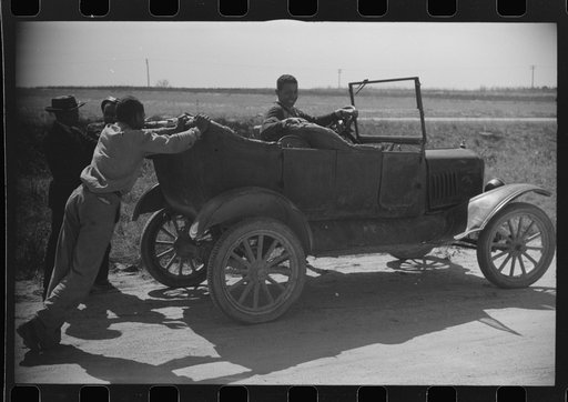 Untitled photo, possibly related to: Negro youngsters and their Model "T" near Pacolet, South Carolina