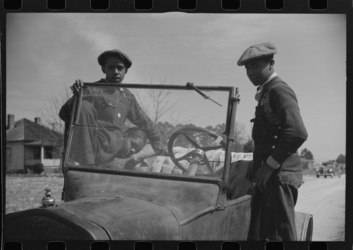 Untitled photo, possibly related to: Negro youngsters and their Model "T" near Pacolet, South Carolina
