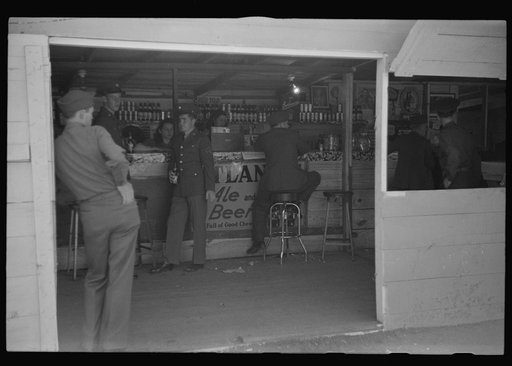 Untitled photo, possibly related to: At a beer joint and entertainment hall recently put up just outside the Camp Stewart grounds. Near Hinesville, Georgia