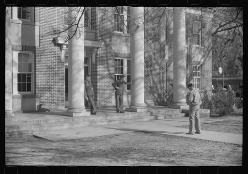 Taking pictures on the courthouse steps on a Saturday afternoon in Hinesville, Georgia