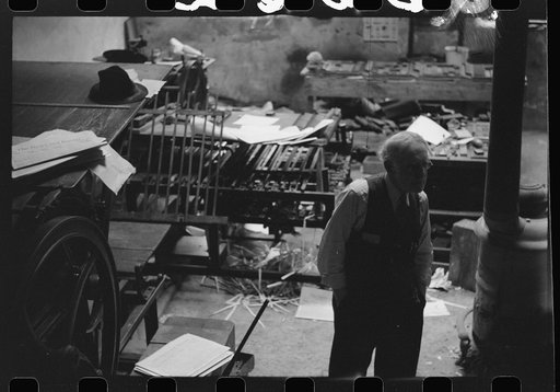 Editor, Mr. McCutchins, in his News and Banner office, Franklin, Heard County, Georgia