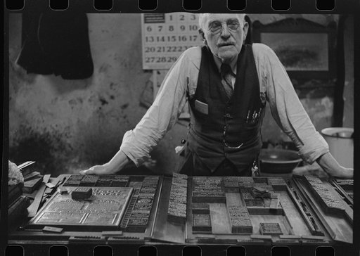 Untitled photo, possibly related to: Mr. McCutchins, editor of the News and Banner, office, Franklin, Heard County, Georgia