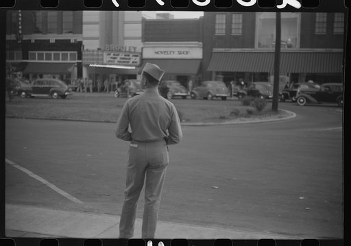 Soldiers from Fort Benning on a street in Columbus, Georgia