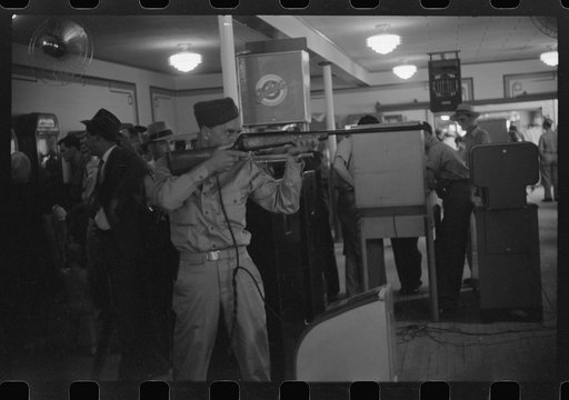 Soldiers from Fort Benning at Idle Hour amusement park near Phenix City, Alabama