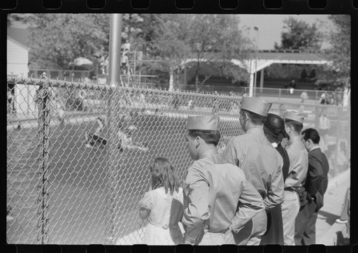Soldiers from Fort Benning watching bathers in pool at Idle Hour park near Phenix City, Alabama