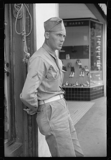 Soldier from Fort Benning on a street in Columbus, Georgia