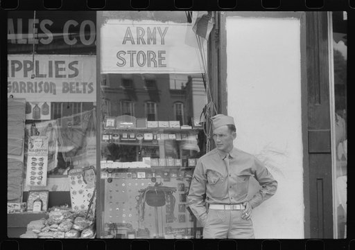 Soldier from Fort Benning on a street in Columbus, Georgia