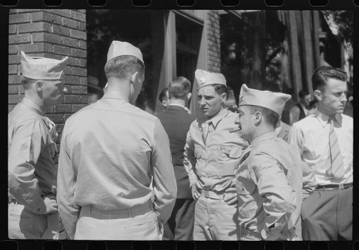 Untitled photo, possibly related to: Soldiers from Fort Benning on a street in Columbus, Georgia