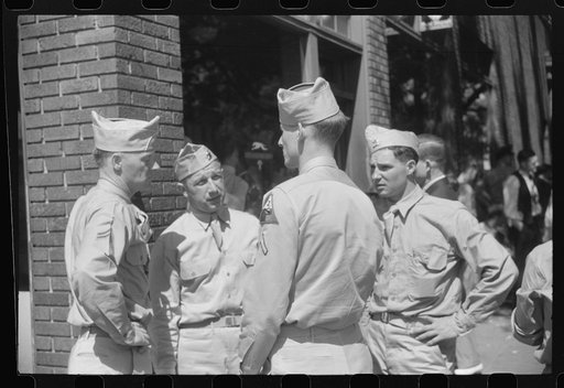 Soldiers from Fort Benning on a street in Columbus, Georgia
