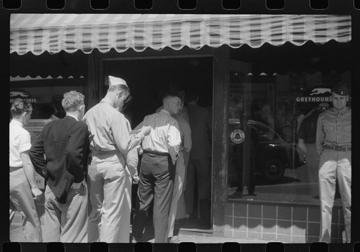 Untitled photo, possibly related to: Soldiers from Fort Benning at the bus terminal in Columbus, Georgia