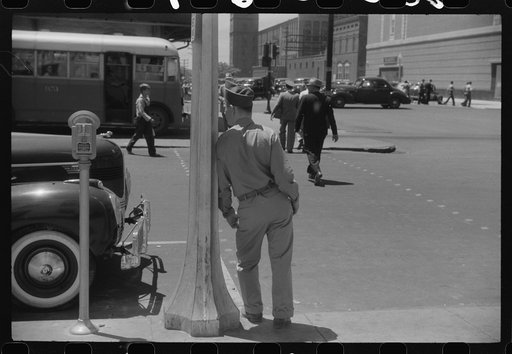 Untitled photo, possibly related to: Soldier from Fort Benning on a street in Columbus, Georgia