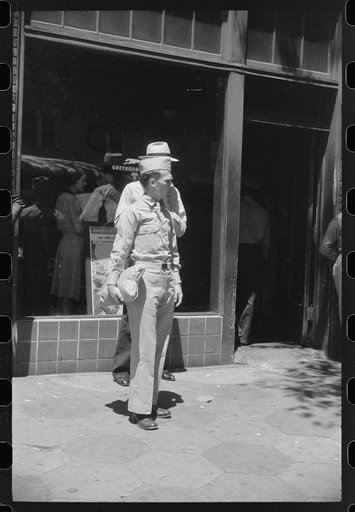 Untitled photo, possibly related to: Soldiers from Fort Benning on a street in Columbus, Georgia