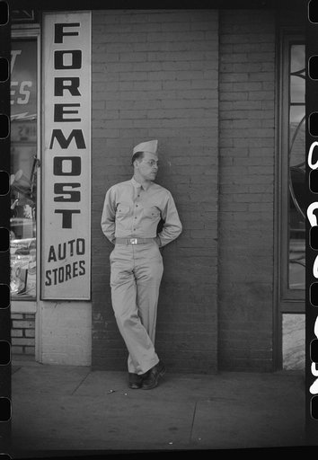 Soldier from Fort Benning on a street in Columbus, Georgia