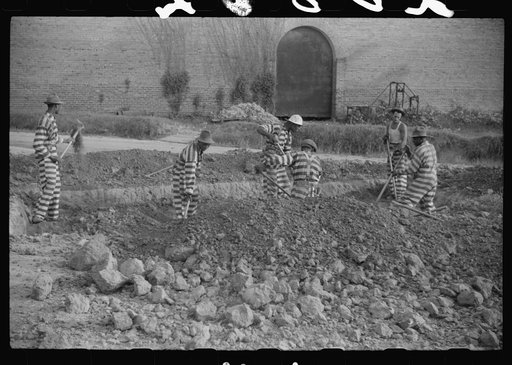 Georgia convicts working on a road in Oglethorpe County