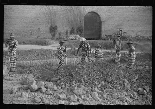 Untitled photo, possibly related to: Georgia convicts working on a road in Oglethorpe County