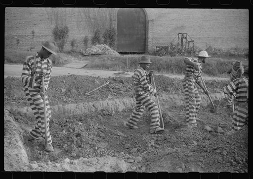 Georgia convicts working on a road in Oglethorpe County