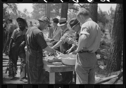 Making barbecue at the May Day pageant in Siloam, Greene County, Georgia