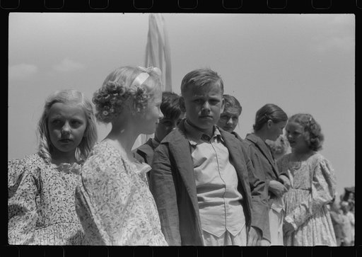 Children at the May Day pageant in Siloam, Greene County, Georgia