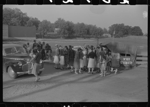 Untitled photo, possibly related to: Pickets outside a textile mill in Greensboro, Green County, Georgia