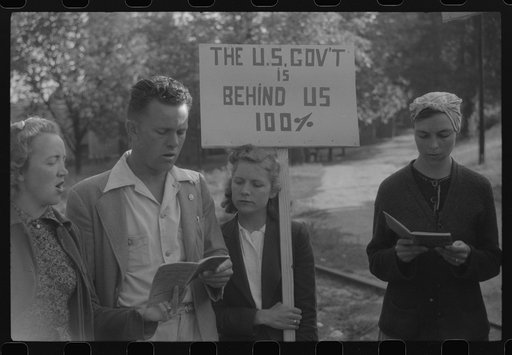 Untitled photo, possibly related to: Pickets outside a textile mill in Greensboro, Green County, Georgia