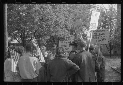 Untitled photo, possibly related to: Pickets outside a textile mill in Greensboro, Green County, Georgia