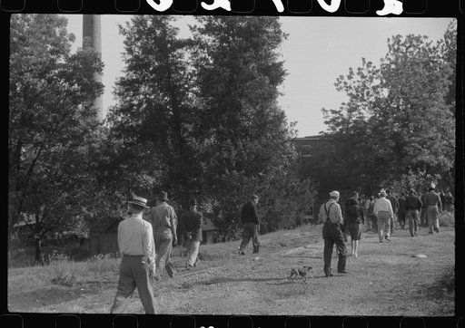 Untitled photo, possibly related to: Pickets outside a textile mill in Greensboro, Green County, Georgia