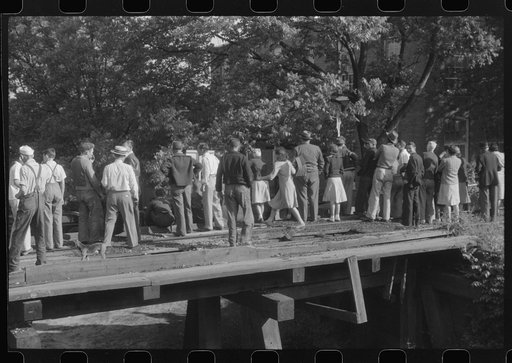 Untitled photo, possibly related to: Pickets outside a textile mill in Greensboro, Greene County, Georgia